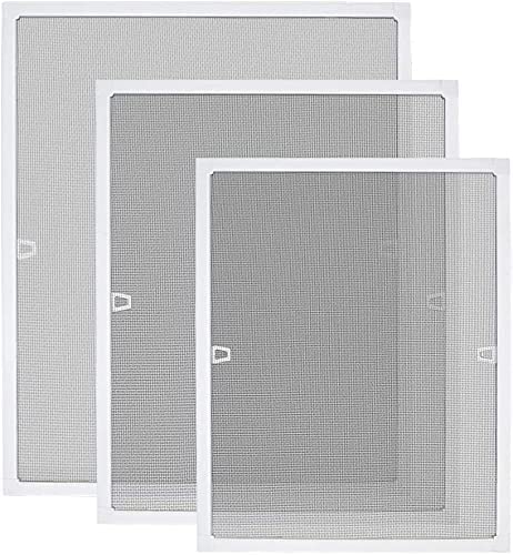 YUENFONG Mosquitera para ventana, protección contra insectos, puertas mosquiteras, marco de aluminio, sin taladrar ni atornillar, 100 x 120 cm, color blanco