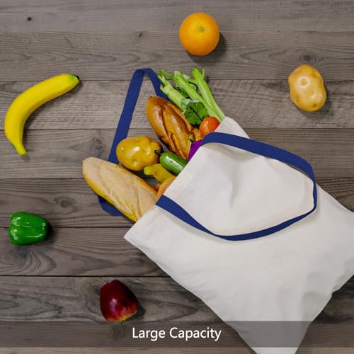 Image of TOPDesign 12-Pack Economical 16 inchx15 inch Cotton Tote Bag, Lightweight Medium Reusable Grocery Shopping Cloth Bags, Suitable for DIY, Advertising, Promotion, Gift, Activity
