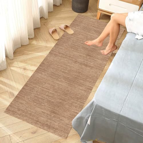 Alfombra pasillo lavable estrecha de 80 x 140 cm marrón para cocina salón y dormitorio 4