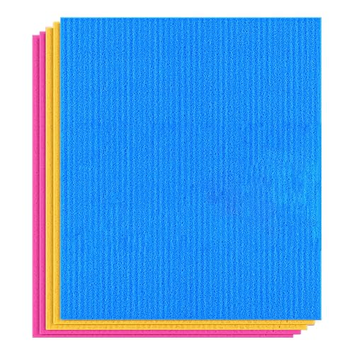 Kuber Industries Sponge Wipes | Washing Wipes Paper Towel | Sponge Cleaning Cloths for Kitchen | Reusable Sponge Wipe Cloths | Cleaning Sponges | 15×15 | 5 Piece Set | Multi