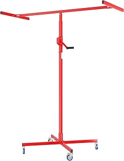 Wiltec Lève-panneaux pour panneaux placoplâtre plâtre - Hauteur 170-290 cm/Charge max. 50 kg / 4 roulettes, 2 avec frein - Lève-plaque Monte panneau Aide au montage de plaquisterie construction