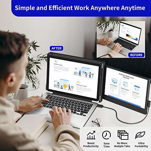 Image of CIDETTY New 12 inch Portable Monitor for Laptop, Full HD IPS 1080P Display Extender, Dual Laptop Monitors Screens, USB A /Type-C /HDMI for 13 inch-16 inch Laptops /PS5 /Switch