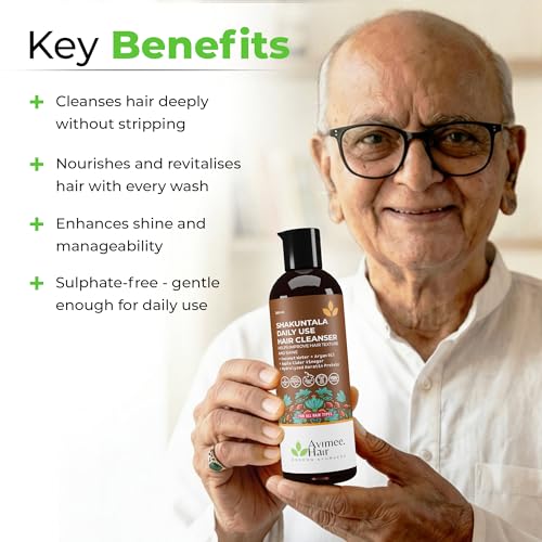 Image of Avimee Herbal Shakuntala Hair Cleanser Shampoo (Pack of 2)| With Aloe, Apple Cider, Rice & Keratin Protein | For Silky Hair | Paraben Free Shakuntala Shampoo For Men & Women| 200 ml each