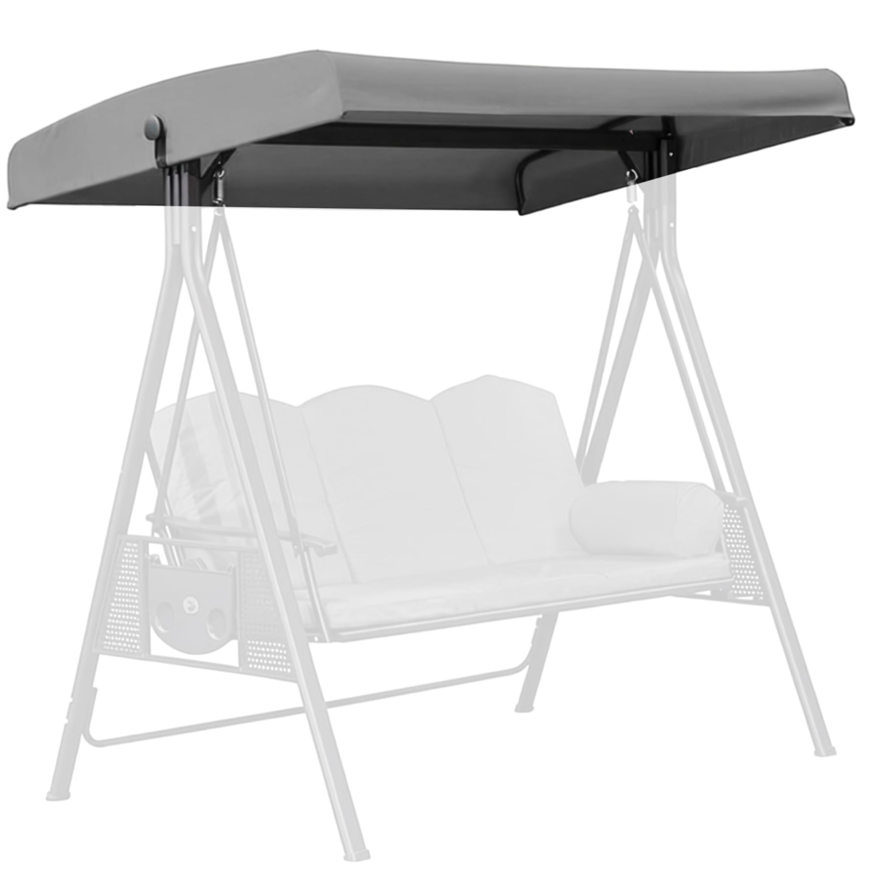 Neptuiby Swing Canopy Replacement, 75"x47" Waterproof Outdoor Swing Cover with Side Grommets, 210D Oxford Fabric Canopy Replacement Cover for Patio, Grey.