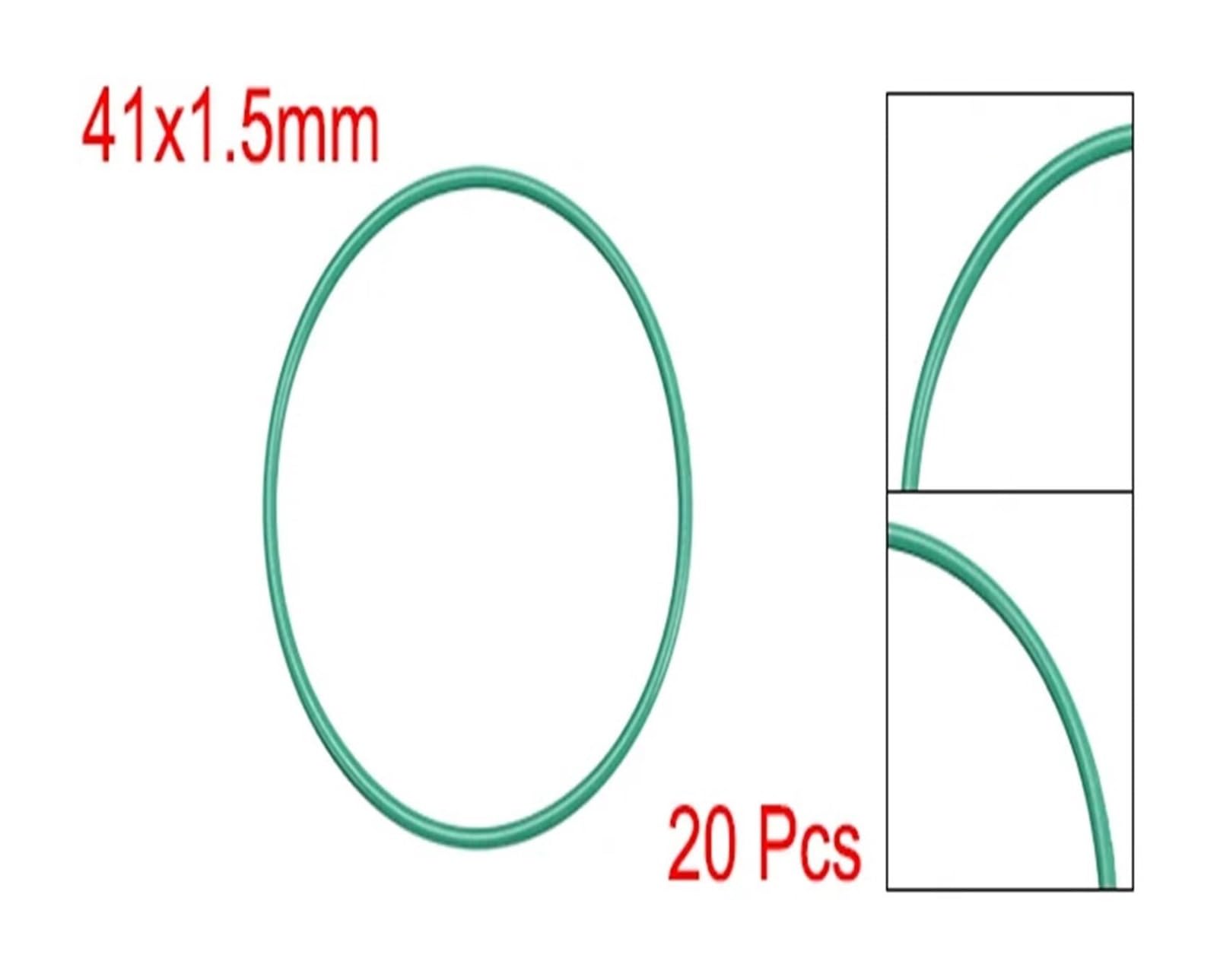 Pierścień uszczelniający Armatura sprzętowa 20 szt. O-ringów z gumy fluorowej, średnica zewnętrzna 41 mm, średnica wewnętrzna 38 mm, szerokość 1,5 mm, uszczelka zielona Zapobieganie wyciekom w hydraul
