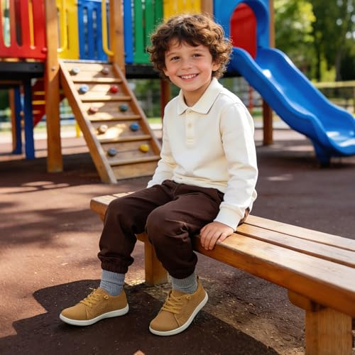 Image of LeIsfIt Toddler Shoes Girls Boys Wide Shoes Kids Zero Drop Minimalist Sneakers Barefoot Slip on Tennis Sneakers