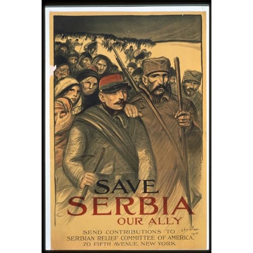 Impression artistique Save Serbia sur toile vintage 127x101cm