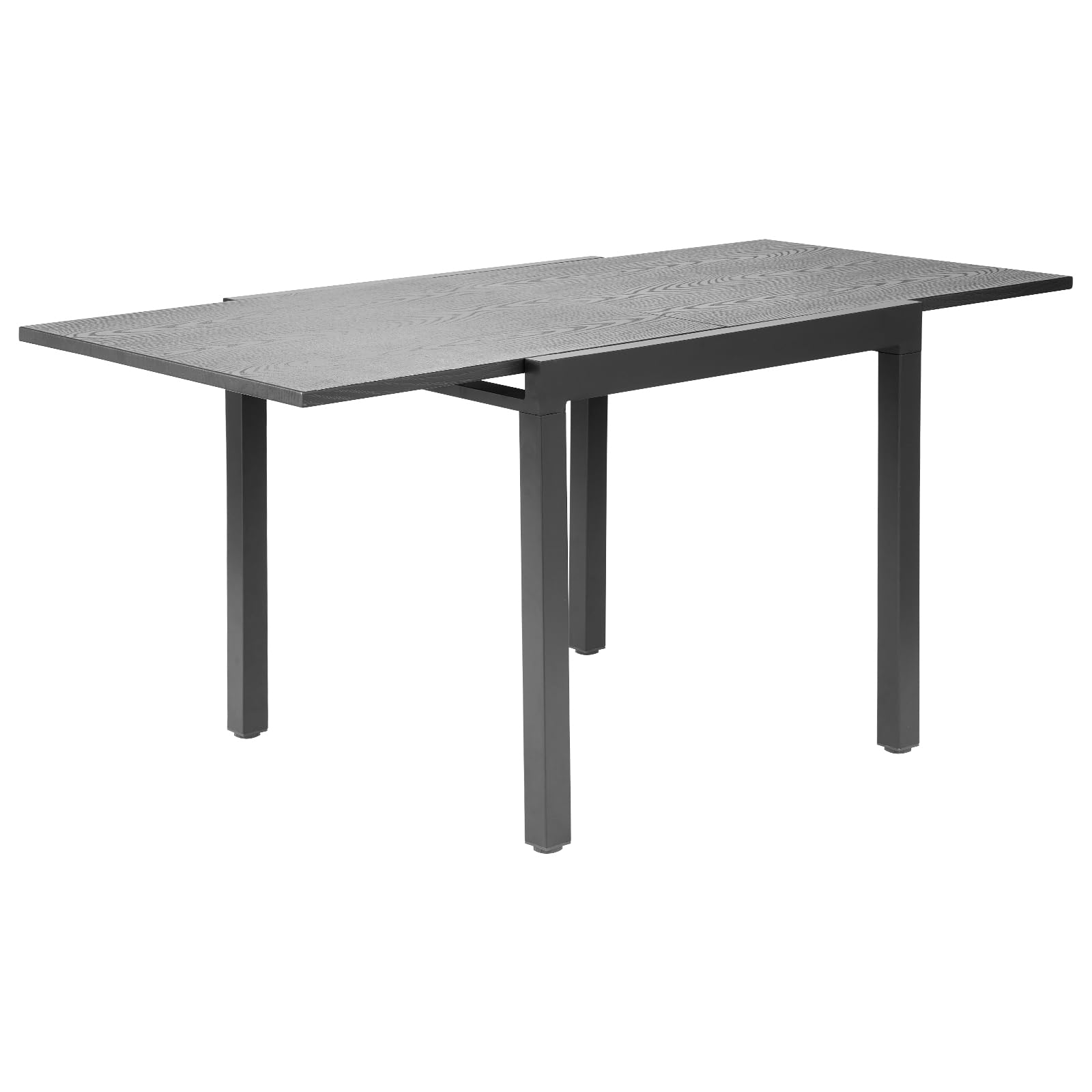 VEVOR Tavolo da Pranzo Estensibile per Esterni, Tavoli da Bistrot Rettangolari da 80 a160 cm, Struttura in Alluminio con Doghe in Acciaio, Mobili da Esterno, per Prato, Veranda, Grigio Scuro