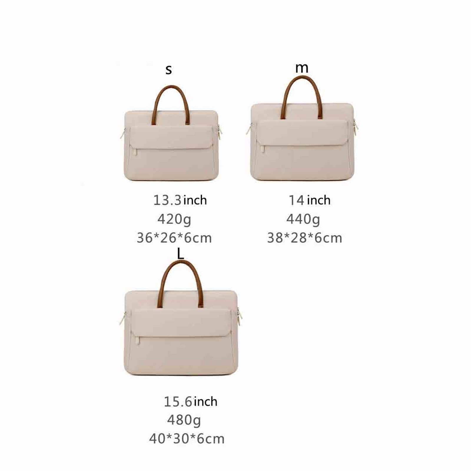 Lekka torba na laptopa Minimalistyczna walizka biznesowa z tkaniny Oxford do modeli 13,3, 14 i 15,6 cala teczka (biała, średnia)