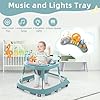 Baby Walker Foldable with Music and Lights,Portable Baby Walker with Wheels,9 Adjustable Heights,Removable Tray&Footrest, Speed Adjustable,Infant Toddler Walker for Baby Boy Girls 6-18 Months(Green) #4