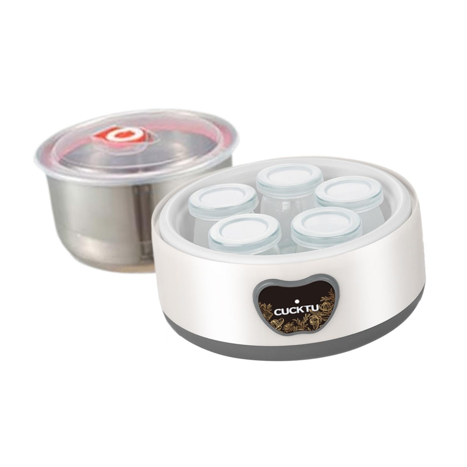 Home Yogurt Maker DIY Low Noise Constant Temperature Co | Home Yogurt Maker DIY Low Noise Constant Temperature Control Multifunctional Stainless Steel 1.2L-image-42