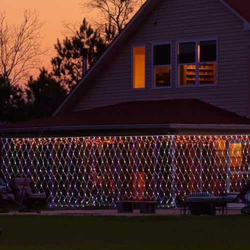 Image of Led Net Mesh String Lights - Diwali Lights, Led Lights for Home Decoration 9.8Ft X 6.6Ft 192 LEDs 8 Modes (Multicolor-Pixel-3x2-NetMesh)