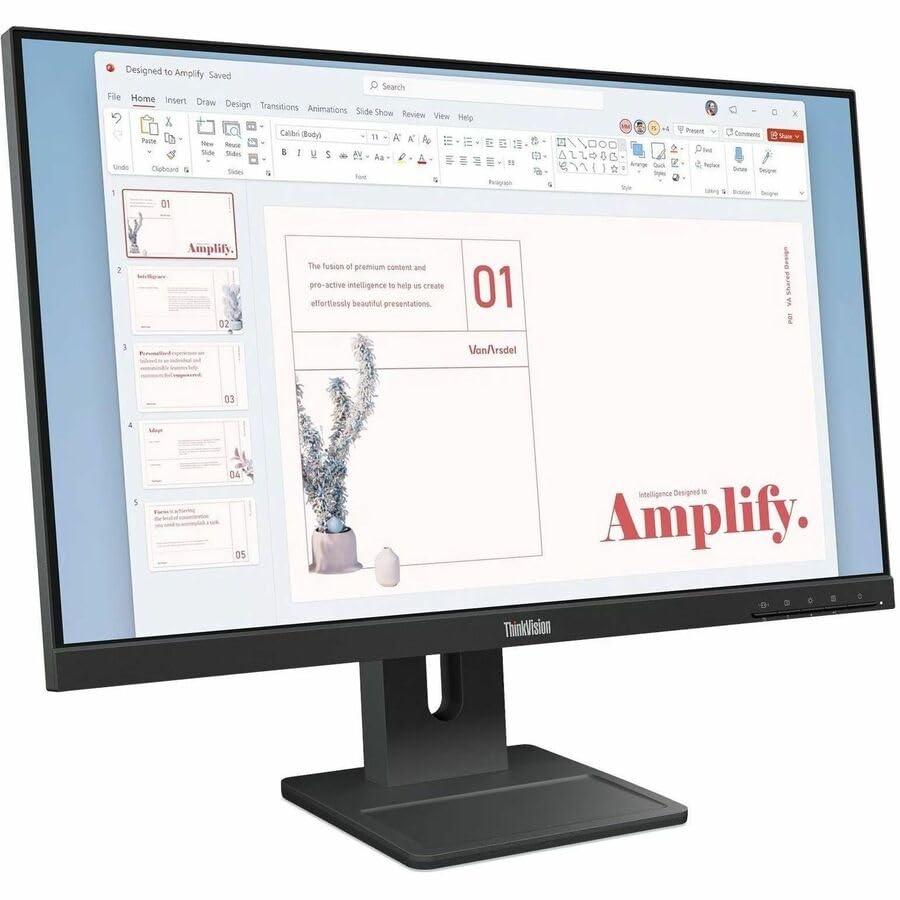 Image of Lenovo ThinkVision E24-40 24 inch Class Full HD LED Monitor - 16:9 - Raven Black