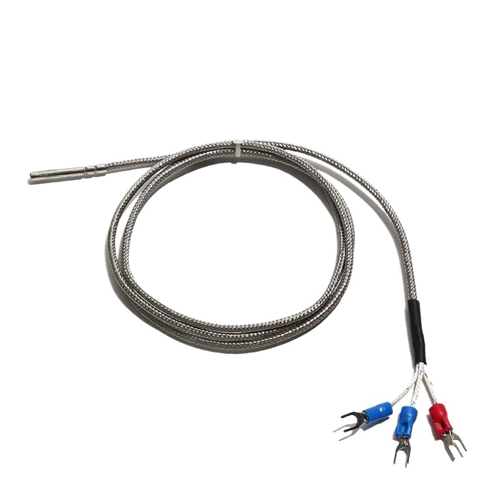 Sensor de medición de temperatura termopar PT100 sonda impermeable 0,5 M 1M cable de conexión 3U terminales B 2B(2M Cable Length,2B Level 0.5mm)