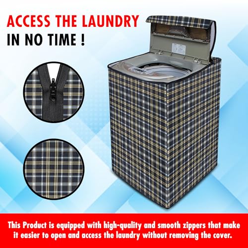 Image of Lithara Top Load Fully Automatic Washing Machine Cover for LG, Samsung, IFB, Whirlpool, Suitable for 7 kg & 7.5 KG - Waterproof, Dustproof Cover (Print-10)