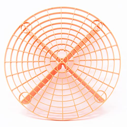 Grit Guard Orange Bucket Insert - 10" Diameter Car Wash Bucket Dirt Trap for Car Washing, Detailing Compatible with 3.5, 4, 5 and 6 Gallon Buckets