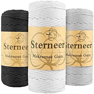 Sterneer Makramee Garn 3mm 300m, 3 Stück
