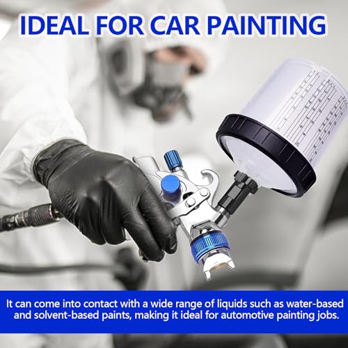 Image of Hovom Car Spray Gun Cup Adapter, 16mm Thread 1.5mm Pitch Master Elite Paint System MPS Female Adapter, Spray Gun Paint Cup Adapter Fits PRO-33, PRO-44, PRO-88 HVLP Spray Guns (Black+Internal Thread)