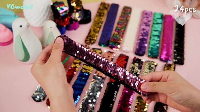 Amazon.com: VGOODALL 24pcs Slap Bracelets, Kids Squin Bracelet