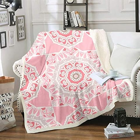 Boho Mandala Fleece Throw Blanket Cover