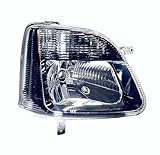 PROPOSTEONLINE Scheinwerfer für Opel Agila 2002 Beifahrerseite H4 Halogen vorbereitet für elektrische Einstellung Parabola schwarz 93179344