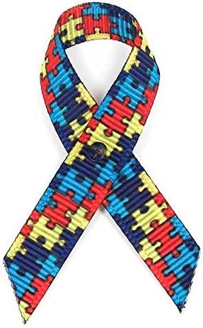 Support USA | American Made 250 Autism Fabric Awareness Ribbons - Bag of 250 Lapel Ribbons with Clutch Pins