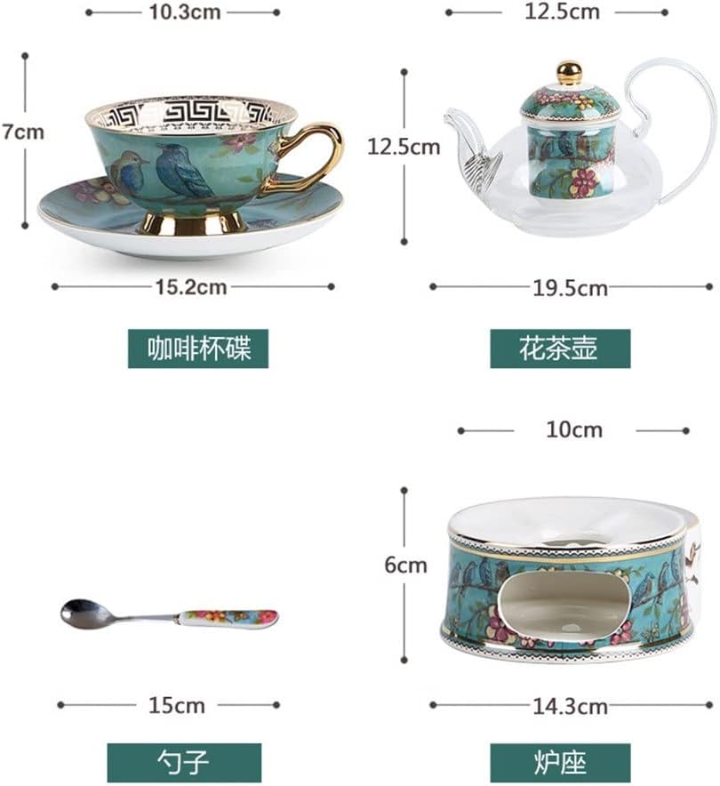 Pastoral Flower Tea Set Creative Glass Heated Afternoon Cup Fruit Delicate Teapot