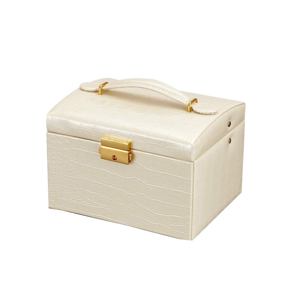 Boîte à bijoux verrouillable en coffret 3 couches pour bracelets et boucles