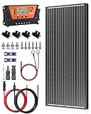 Rvpozwer 100 Watt 12V Solar Panel Kit with 30A PWM Charger Controller, 10AWG Solar Cable & Tray Cable, Z Brackets for RV, Battery, Boat, Camper, Cabin, Off-Grid System (100W Solar Panel Kit)