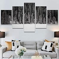 SIGNWIN 5 Panel Canvas Wall Art High Contrast Scenery for Home Decorations Ready to Hang - 60