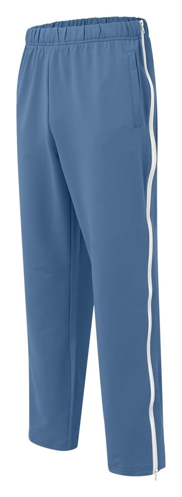 SIYAN Pantaloni Sportivi Lunghi da Uomo, Riabilitativi con Cerniera Intera, Strappati in Cotone, Apertura Laterale, Larghi da Allenamento, Postoperatori con Tasche, M-3XL(Blue,XL)