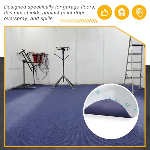 BreezeHug Paint Booth Mat 32 x 118ft Alfombra Impermeable para Garage Protección de Superficies contra Pinturas Antiestática Resistente a Manchas Azul miniatura 6