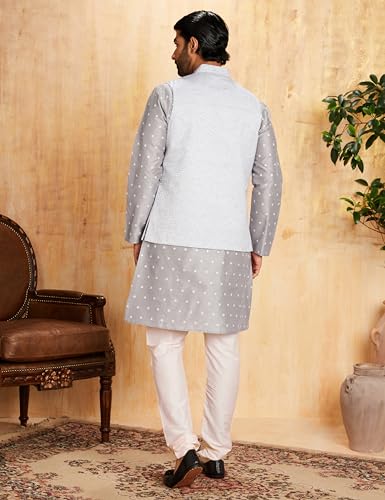 Image of Amazon Brand - Symbol Men's Cotton Blend Printed Kurta Pyjama Set