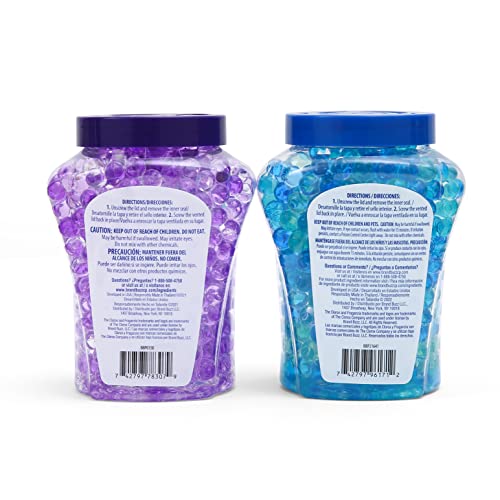 Image of Clorox Fraganzia Crystal Beads Air Freshener Twin Pack, Fresh Ocean Breeze and Lavender with Eucalyptus Scents, Long Lasting Room Deodorizer Gel Beads, 12 Fl Oz Each - 2 Pack