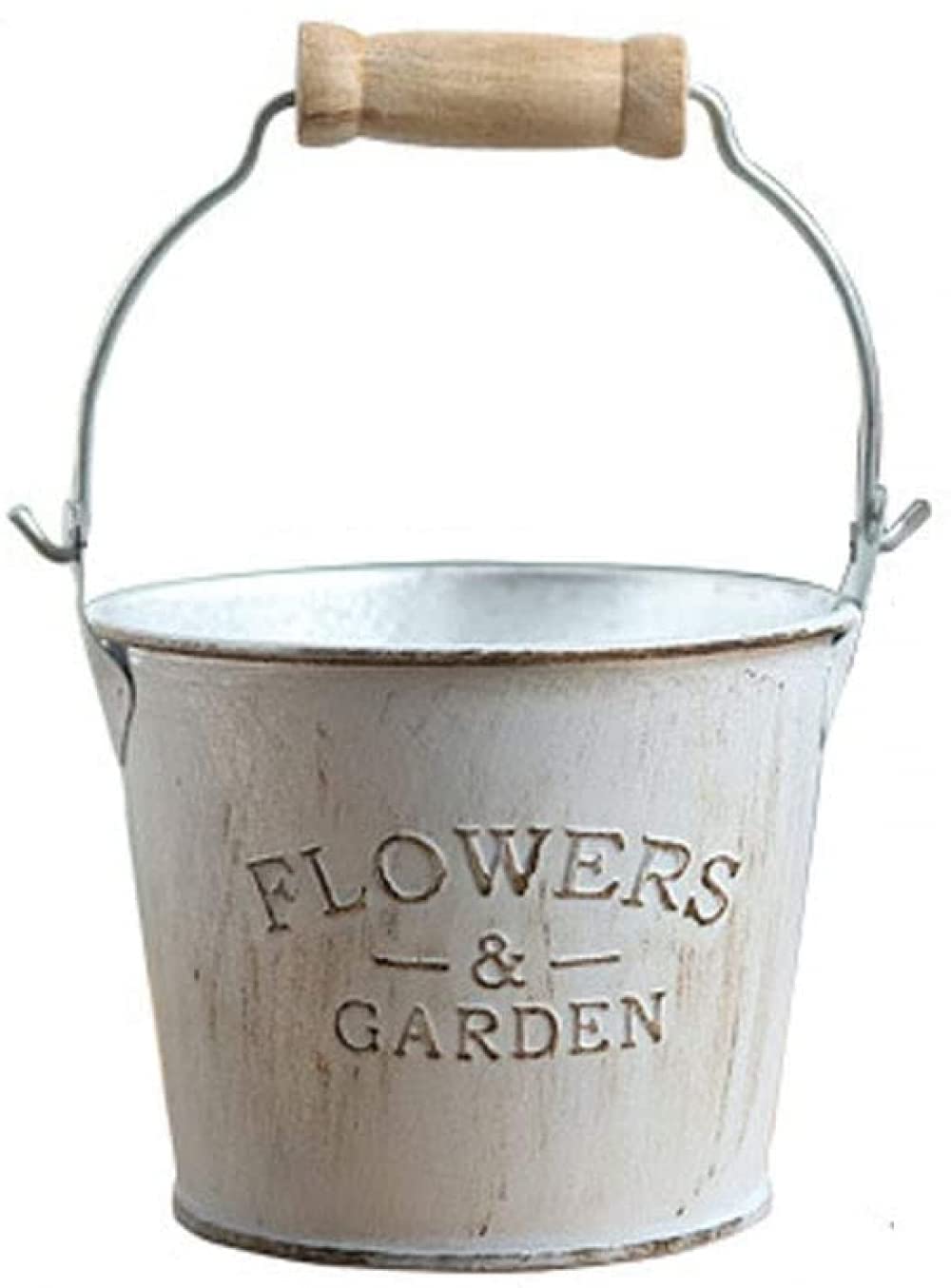 Metal vases, Primitive Bucket Country Pitcher Flower Holder for Home Garden Wedding Party Decor(M)