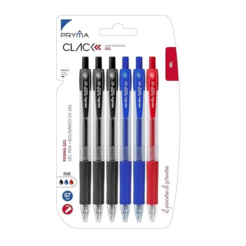 Penna gel scatto clack 0.7mm 6pz colori assortiti