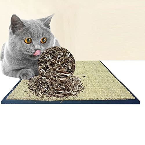 Mats-Avenue-Cat-Scratch-Mat-Claw-Pad-and-Sleeping-Mat-Hand-Made-Natural-Coir-and-Rubber-Brown-Color-45x45-CM-Set-of-1-with-5-Grams-Catnip-Dried-Leaves