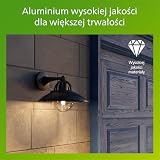 Philips Cormorant Kinkiet Zewnętrzny, IP44, Odporny na Warunki Pogodowe, Trwały, Klasyczny Design, Aluminium, Czarny, Żarówka E27 Sprzedawana Osobno