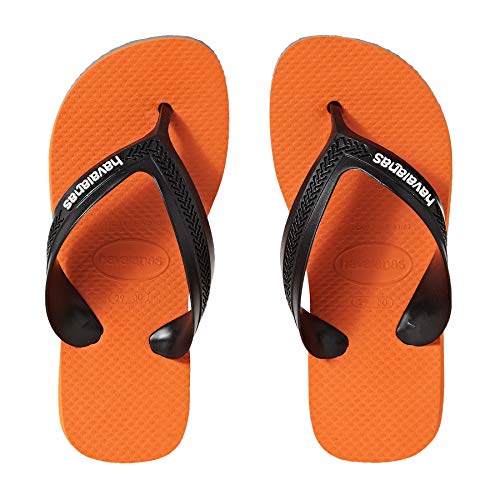 Chinelo Max, Havaianas, Meninos, Cinza/Laranja, 35/36