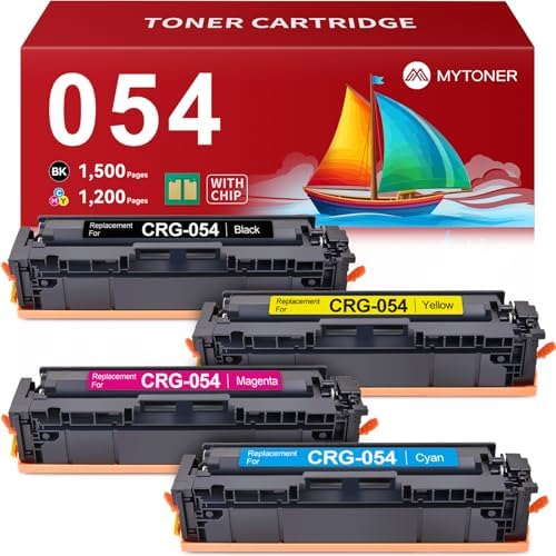 MYTONER 054 Toner Cartridge Set Replacement for Canon 054 054H CRG-054 for Color imageCLASS MF644Cdw MF642Cdw LBP622Cdw MF641Cw Printer 4 Pack High Yield Ink (Black Cyan Yellow Magenta)