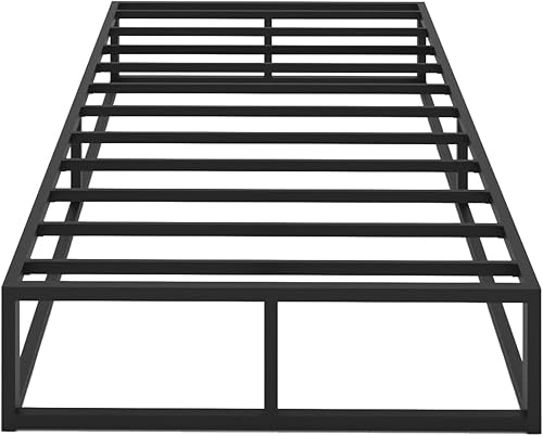Miniatura 83 de Base de cama Queen de 10 pulgadas con soporte de listones de acero, plataforma de metal de perfil bajo, base de colchón de soporte de colchón, no