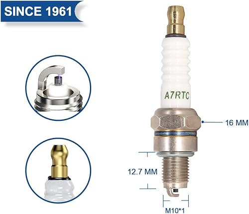 Miniatura 2 de TORCH Reemplazo de bujía de terminal de tornillo A7RTC para NGK 4549 CR7HSA, Denso 4008/U22FSR-U 5383/IUF22, Bosch UR3AS, Champion Z9Y Copper Plus