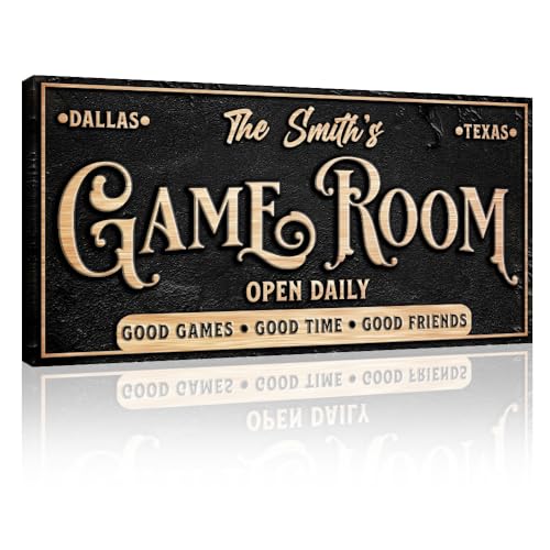 Personalized Game Room Canvas Sign