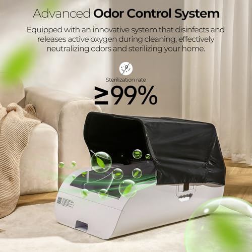 Open-Top Self-Cleaning Automatic Cat Litter Box-Smart APP Control (2.4G/5G) with Health Tracking&24H Backup, Dual Safety Sensors&Odorless Design for Multi-Cat Homes+with Tent - Image 3