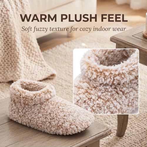 Image of Cozylook Fuzzy Slippers for Women Indoor Soft Sole Slipper Socks | Warm plush feel, non slip grippers, easy step-in, flexible bottom, bedroom and home wear