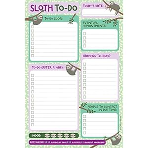 Sloth Daily Planner and Note Pad