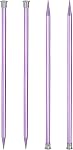 Uxcell 4Pcs Aiguilles à tricoter en aluminium 4mm (US Taille 6) Aiguille de tricot pointée unique 13.8 Inches Longueur Outil de tissage en métal pour les projets faits à la main DIY, violet