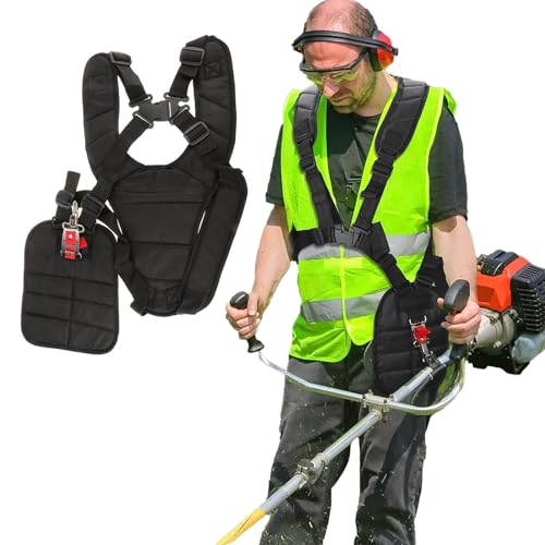 Correa de Cortacésped Ajustable de Doble Hombro, Arnes Desbrozadora Cómoda Profesional, Hombro de Nylon Durable para Cortacésped O Podadora, Accesorios de Desbrozadoras