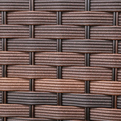 Haplife Patio Rattan Rocking Chair Club Rocker Wicker Outdoor Furniture Set Water-Resistant, Brown #TOP6