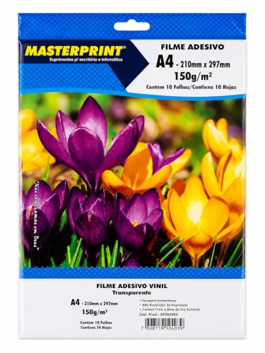 Filme Adesivo Inkjet 150G Transparente Pacote Com 10-81884